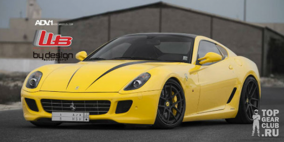 Желтый Ferrari 599 GTB на дисках ADV.1